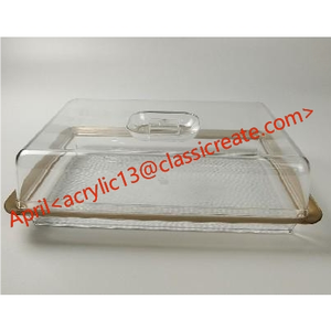 Tavolo da torta trasparente in acrilico con vassoio alla moda e delicato per evitare che il cibo cada nel vassoio Dim Sum diviso - Product Image 1