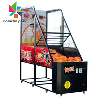 Machine de jeu de basket-ball d'arcade à monnayeur, colorée, très vendue, garantie 1 an, pour usage en extérieur