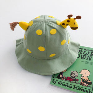 Sombrero de Pescador para Bebé al por Mayor, Lindo Sombrero de Pescador con Puntos, Sombrero de Sol con Diseño de Jirafa de Dibujos Animados para Niños - Product Image 3