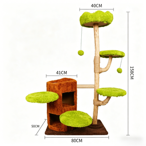 OEM al por mayor, marca privada, multinivel, <span class=keywords><strong>de</strong></span> madera maciza, tipo casa <span class=keywords><strong>de</strong></span> árbol, estructura <span class=keywords><strong>de</strong></span> escalada para gatos, rascador para gatos, torre para gatos - Product Image 6