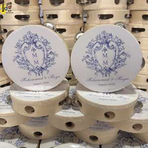 Tambourins personnalisés pour mariage, tambourins de 6 pouces avec peau de tambour personnalisée, instrument de musique, bruiteur, vente en gros, tambour pour église - Product Image 3
