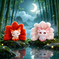 Grande figurine en vinyle de renard à neuf queues, statue de renard mythique chinois avec queues en peluche moelleuses, jouet de collection pour filles