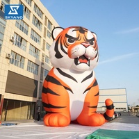 Grande décoration de tigre gonflable de dessin animé, modèle d'animal gonflable géant pour la publicité d'événements