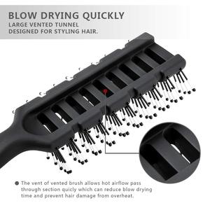 Peigne de coiffure ionique imperméable pour hommes, <span class=keywords><strong>brosse</strong></span> ovale en nylon avec manche en plastique, pour coiffures pompadour et chignons raides, idéal pour la maison - Product Image 2