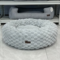 ETRIP PET Fabricant en gros de lits pour chiens ronds en velours flocon de neige de luxe personnalisés, confortables et lavables