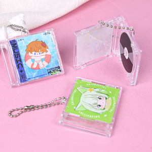 Personalized Mini Acrylic Keychain Music Album Keychains Key Ring Hanging Plastic Cartoon Keychain Custom Mini CD Album Acrylic - Product Image 1