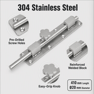 <span class=keywords><strong>Loquet</strong></span> de porte en acier inoxydable 304 de 410 mm, renforcé, soudé, avec bouton à prise facile, pré-percé, pour <span class=keywords><strong>portail</strong></span> - Product Image 1