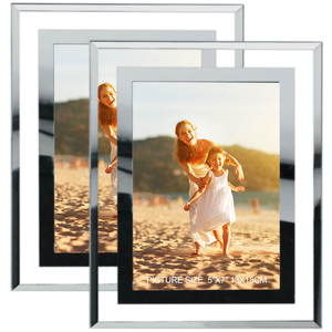 Wholesale A4 <b>A3</b> Silver Glass Certificate <b>Frame</b> Luxury Crystal Mirror <b>Picture</b> <b>Frame</b> for Diploma Tabletop Display - Product Image 1