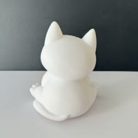 Chat porte-bonheur en résine non peinte pour l'art fluide et la décoration