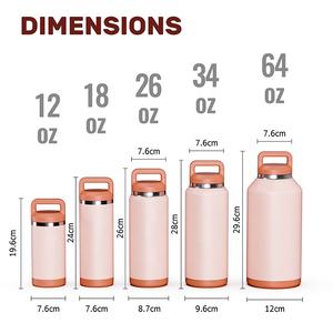 กระติกน้ำสุญญากาศสแตนเลสแบบขายส่ง ปรับแต่งได้ 3 ฝา รักษาความร้อน 6-12 ชั่วโมง เป็นมิตรกับสิ่งแวดล้อม ใช้ซ้ำได้ สำหรับเล่นกีฬา - Product Image 2