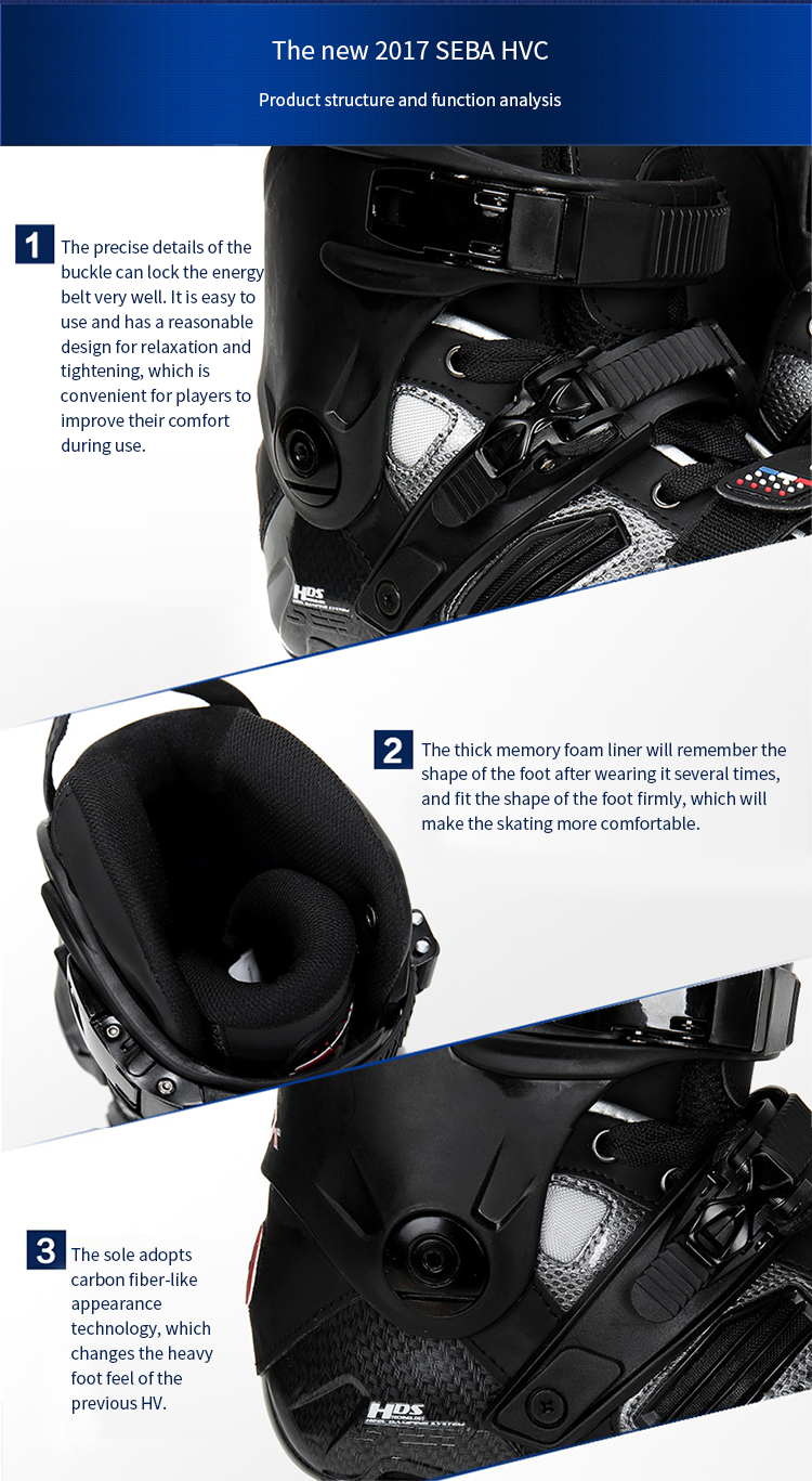 MACCO/SEBA professional slalom inline skates fitness ILQ-9 fiber street invader wheel adult 2017-HV blue