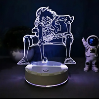 Lampe de nuit 3D Anime de haute qualité et tendance, option d'impression personnalisée, lampe à 7 couleurs changeantes, One Piece Luffy pour enfants