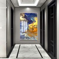 Affiche sur toile aux couleurs abstraites et oniriques, Peinture murale de paysage, Décoration murale pour salon, Impression d'art moderne, Peinture sur porcelaine et cristal