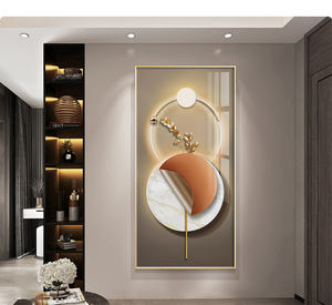 نوعية جيدة و سعر مجردة لوحات جدار الفن hd طباعة الأخرى الخزف المصنوع من الكريستال الزجاج اللوحة مع الذهبي الألومنيوم الإطار - Product Image 1