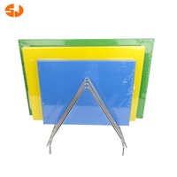Support de planche à découper triangulaire en acier inoxydable épais et plastique, support de planche à découper durable