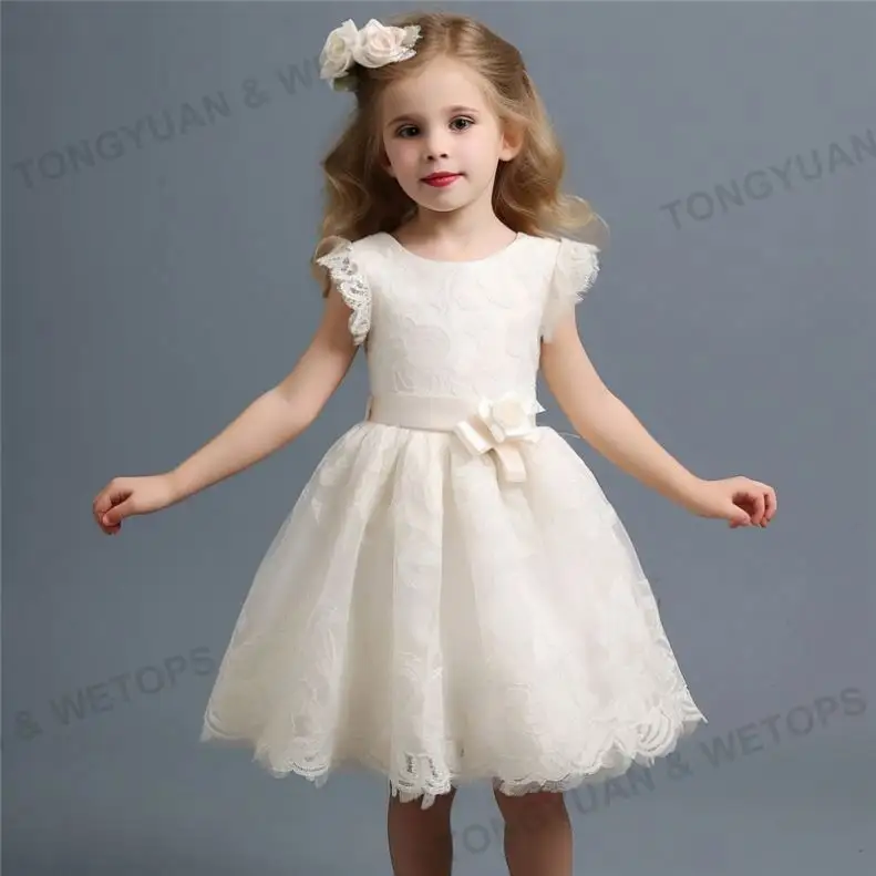 6 à 14 ans grands enfants robe d'anniversaire mariage enfants dentelle 10 ans fleur blanche nouveau-né bébé fille robes pour la fête