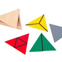 QISHOU Montessori – Jeu de construction géométrique en bois avec triangles, jouet éducatif pour l'apprentissage des mathématiques, pour enfants de 3 ans et plus, développement cognitif