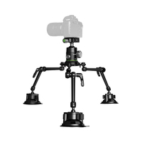 Support de voiture en alliage d'aluminium robuste bras magique trépied Triple ventouse montage DSLR SLR support d'appareil photo accessoires