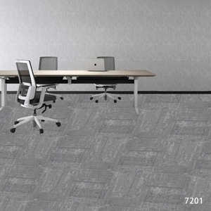 Dalles de moquette modulaires de qualité supérieure pour bureau, bleu gris, motif linéaire, dos en <span class=keywords><strong>EVA</strong></span>, antidérapantes, résistantes aux taches, moquette carrée pour sol - Product Image 2