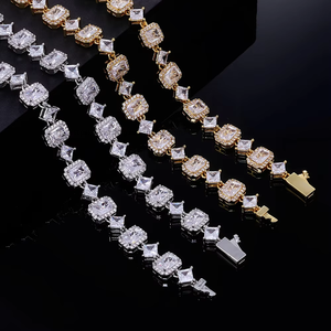 Pulsera de Cadena con Gemas Geométricas y Estrellas, Diseño de Tendencia Hip Hop, Joyería de Zirconia, Personalización, Collar de Moda Tanjing Lijing - Product Image 2