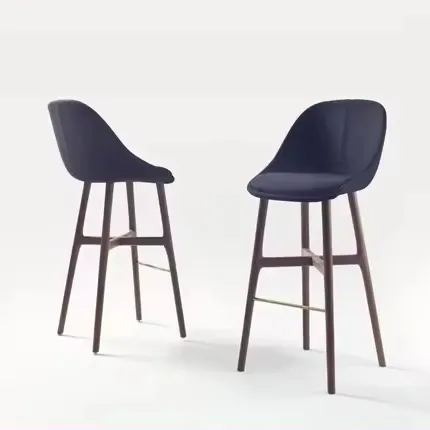 Kreative Mode Persönlichkeit Massivholz Barstuhl hoher Stuhl Club Fronttisch Barhocker Glasfaser verstärkter Kunststoff-Stuhl
