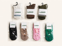 Chaussettes personnalisées avec logo Glacier, tricotées, à revers plat, antidérapantes, pour yoga, femmes, Reformer Pilates