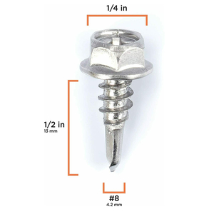 Stainless Steel 410 Sheet Metal Phillips Hex Head Stainless Steel Self Drilling <b>Screws</b> - Product Image 3
