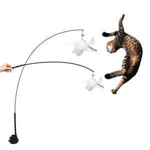Giocattoli interattivi automatici del gatto della bacchetta del giocattolo del gatto per i giocattoli naturali della palla della piuma dell'uccello a mani libere del gatto dell'interno - Product Image 1