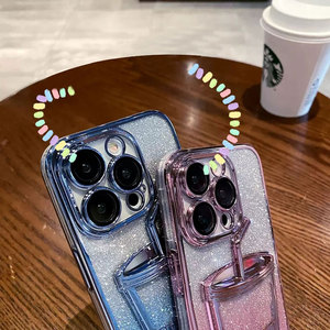 Laudtec Shining Cô Gái Trường Hợp Đối Với iPhone 16 Dễ Thương Nữ Tính Long Lanh Bling Sang Trọng Bìa Bảo Vệ Chống Sốc Mỏng Máy Ảnh Screenprotector - Product Image 4