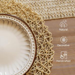 Paper <strong>Round</strong> Woven Placemats/Wedding Accent Centerpiece Place <strong>Mats</strong> Table <strong>Mats</strong> for Dining Table Decorative - Product Image 2