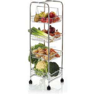 4 livelli Slim Rolling Storage Organizer carrello <span class=keywords><strong>Mobile</strong></span> scaffalature unità <span class=keywords><strong>bagno</strong></span> cucina di stoccaggio carrello carrello di stoccaggio - Product Image 1