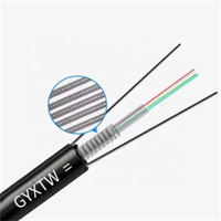 Câble à fibre optique GYXTW blindé aérien, à gel, multi-tubes lâches, certifié CE, gaine noire, emballage extérieur en acier et bois
