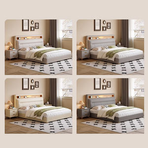 โครงเตียงปรับระดับได้แบบโมเดิร์นขนาดคิงไซส์ พร้อมแท่นชาร์จไฟ LED ปรับเอนนอนได้ ดีไซน์สะดวกสบายพร้อมที่เก็บของ  หัวเตียงพร้อมชั้นวางของแบบ LED - Product Image 6