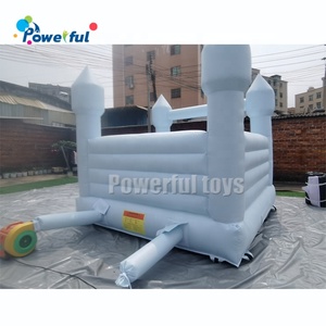 Maison gonflable de mariage gonflable de petite taille bleu bébé château de rebond blanc avec ventilateur - Product Image 6