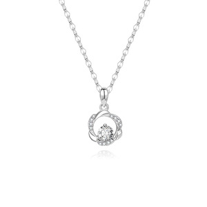 Trendy Elegant Mobius Moissanite 925 Sterling <strong>Silver</strong> <strong>Necklace</strong> Women's Circle <strong>Unique</strong> Luxury Designer Choker <strong>Necklace</strong> - Product Image 1