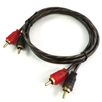 Premium 2 prise RCA/2 prise RCA M/M 1M câble Audio de voiture plaqué or PVC veste connecteur stéréo 1080p tresse paire torsadée Stock