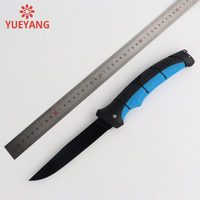 YUEYANG Personnalisable Logo Design Noir Revêtement En Acier Inoxydable Pliant Filet De Pêche Couteau Nouvelle Arrivée Couteau De Cuisine