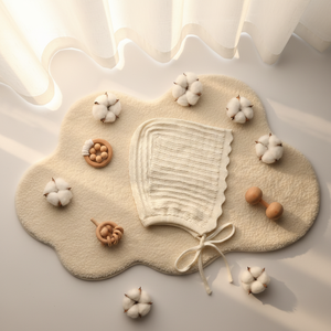 <span class=keywords><strong>Bonnet</strong></span> en Coton Tricoté Doux 100% pour Enfants, Chapeau de Princesse Printemps-Automne pour Bébés Filles de 0 à 12 <span class=keywords><strong>Mois</strong></span>, Plusieurs Couleurs au Choix, À Lacets - Product Image 1