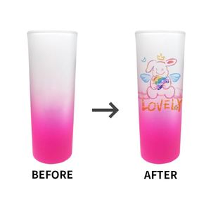 แก้วช็อตแบบไล่สี ขนาด 2.5 ออนซ์ 3 ออนซ์ 70 มล. แบบฝ้าหลากสี แก้วเปล่าสำหรับงาน DIY แก้วช็อตแบบไล่สีแบบฝ้าสำหรับพิมพ์ลายร้อน - Product Image 5