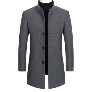Winter Wear Business Casual Wool Overcoats Mens Long Woolen Coats