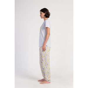 Ensemble de pyjama pour femmes, durable, col rond, manches courtes, ovale, fermeture boutonnée et taille élastique, logo personnalisable pour vêtements de maison - Product Image 2