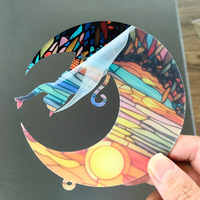 Vente chaude personnalisé acrylique affiche bricolage chien chat pendentif lune fenêtre mémorial cadeau décorations de noël papier carton impression
