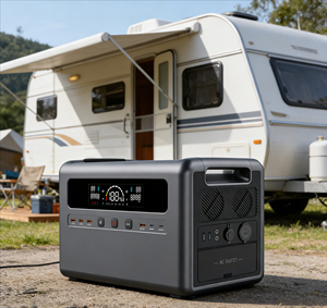 Generador de Energía Solar con Batería LiFePO4 de Onda Sinusoidal Pura de 2400W 2304Wh con Batería Externa para Acampar al Aire Libre - Product Image 1