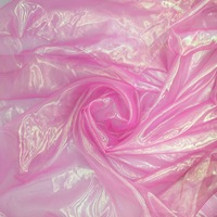Tissu en organza, tissu en maille laser transparent à la mode, design unique de tissu en maille organza