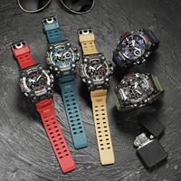 Montre de sport numérique de luxe pour homme 2023 SMAEL 8072 Cadran en alliage acrylique Acier inoxydable Quartz Résistant à l'eau 5BAR