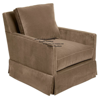 Nordischer und Amerikanischer Landhausstil Samt-Sessel mit Volantbesatz Einzelsitz-Sofa Verhandlungsstuhl Armlehnstuhl