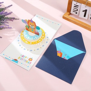 Carte de vœux 3D pop-up personnalisable en forme de gâteau, pour la fête de Thanksgiving, taille personnalisée, impression 2 couleurs, gaufrage, impression offset - Product Image 3
