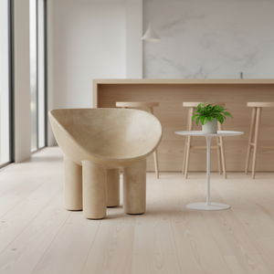 Silla de Comedor Moderna de Mediados de Siglo, Estilo Roly Poly, Tapicería de Terciopelo Plástico, Súper Cómoda, Muebles de Interior Refrescantes para Uso en Hoteles y Centros Comerciales - Product Image 1