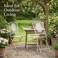 Sièges de patio en fer robustes avec revêtement en poudre résistant aux intempéries et cadre pliable pour l'organisation d'événements et de fêtes de luxe