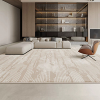 Tapis moderne de luxe en fausse fourrure de cachemire pour salon, tapis de sol doux couleur crème minimaliste, grand format antidérapant pour la décoration intérieure